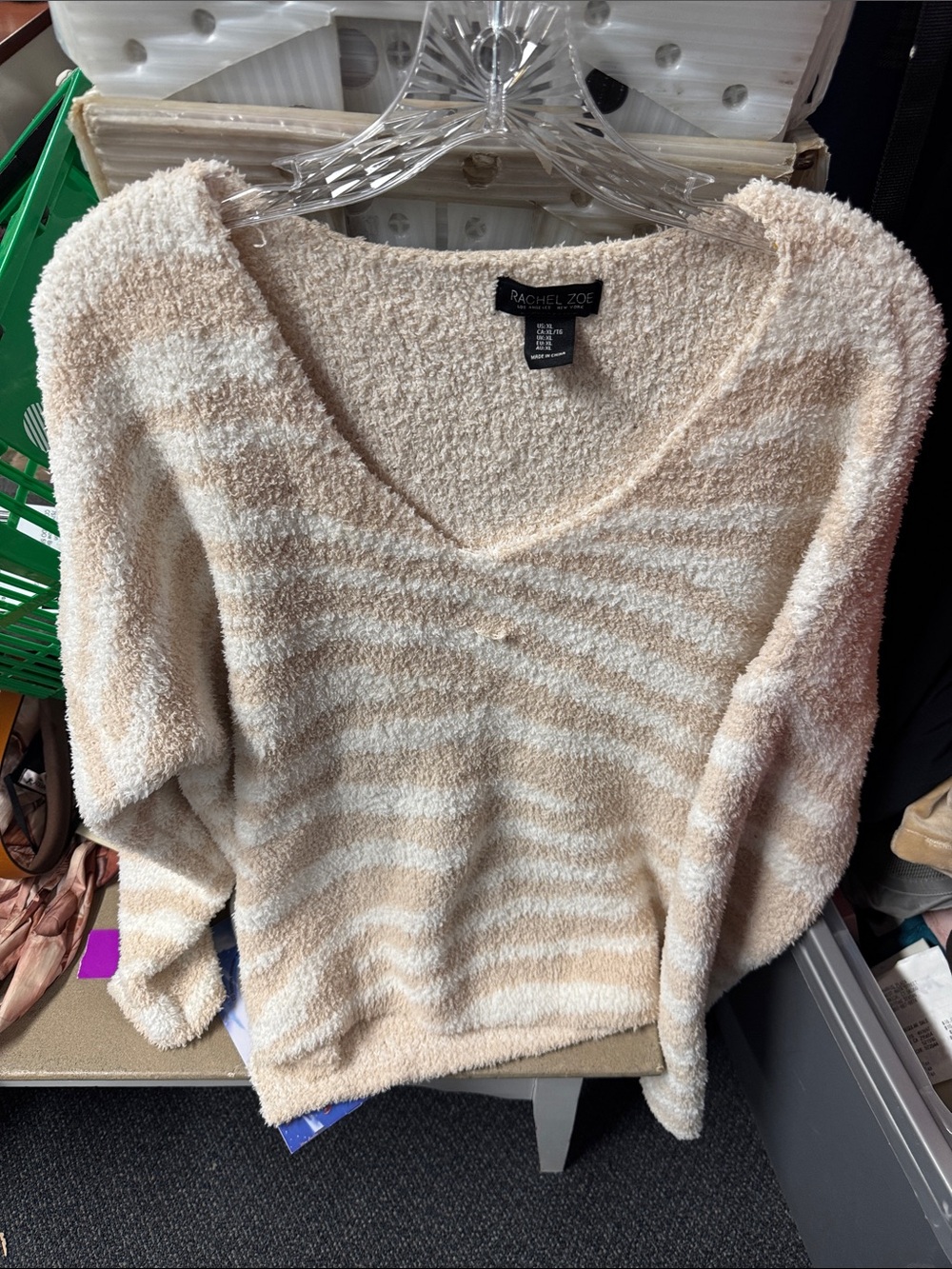 Rachel Zoe fuzzy sweater xl // 092576